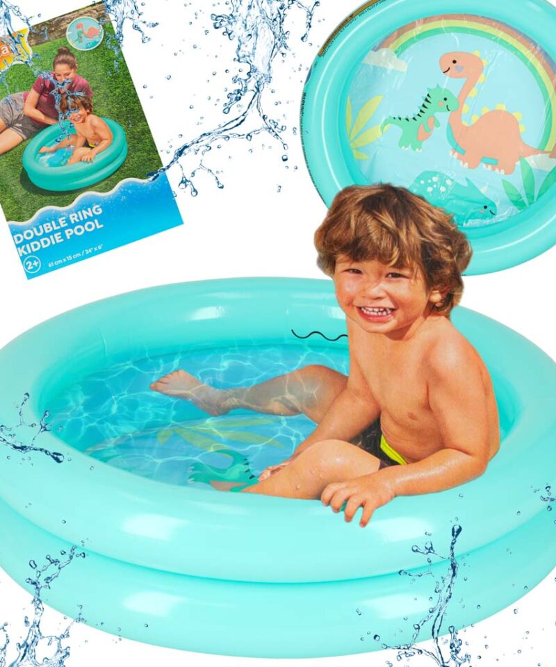 Laste turkoos täispuhutav bassein aias