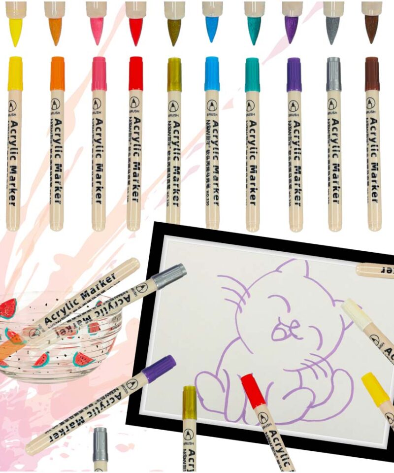 Akrüülmarkerite komplekt 12 tk