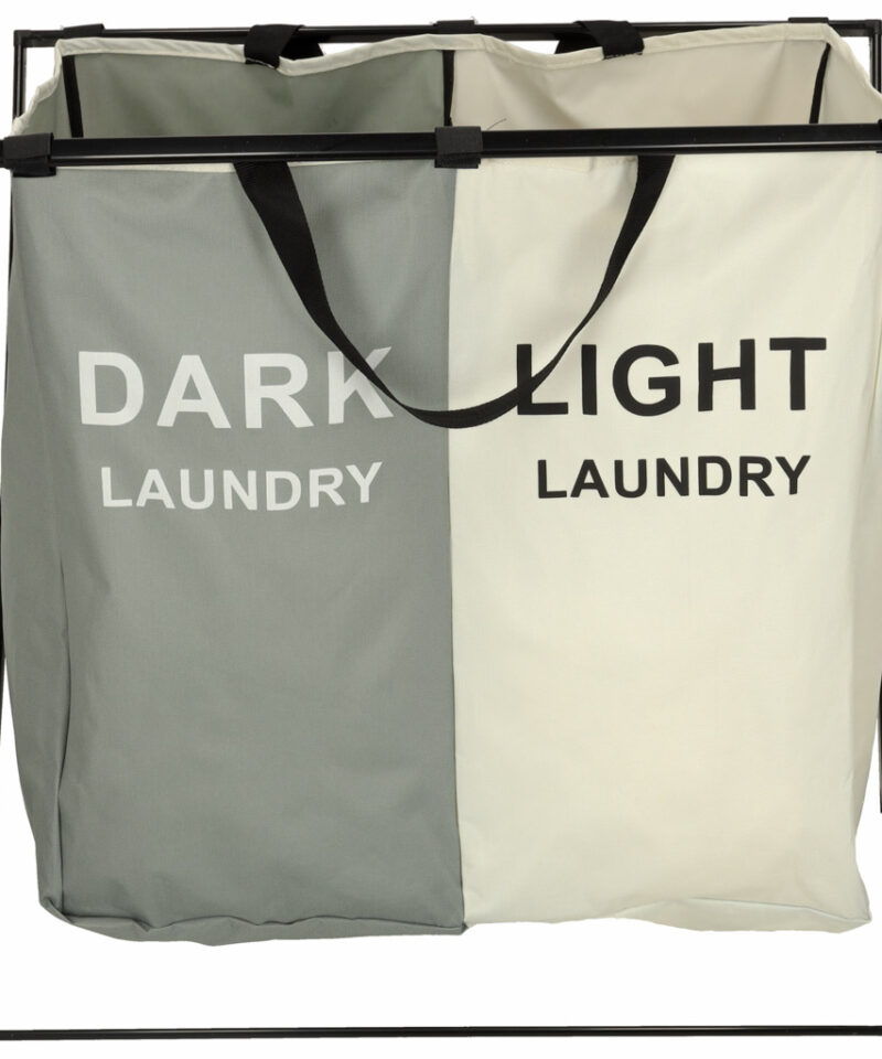 Kompaktne kahekambriline pesukorv väikestesse ruumidesse