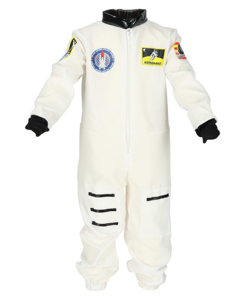 Astronauti kostüüm värviliste embleemidega