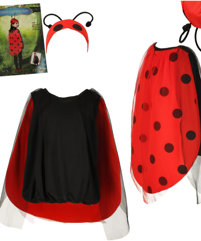 Laste lepatriinu kostüüm koos täppidega