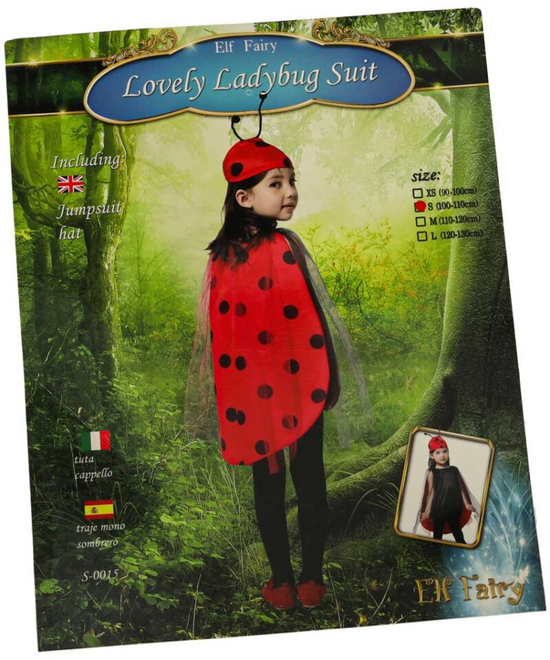 Detailirohke lepatriinu kostüüm lastele