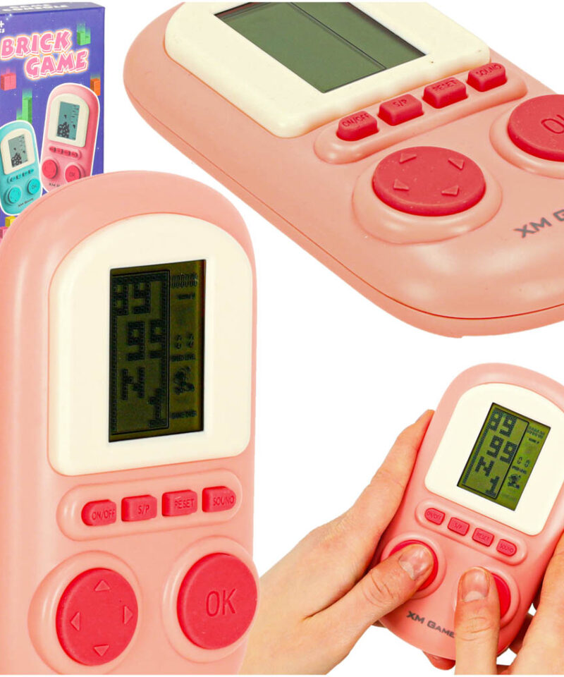 Roosa kaasaskantav mängukonsool lapsele