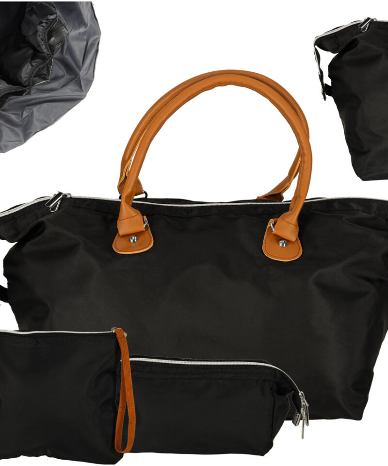 Mitmekülgne musta värvi jalutuskärukott