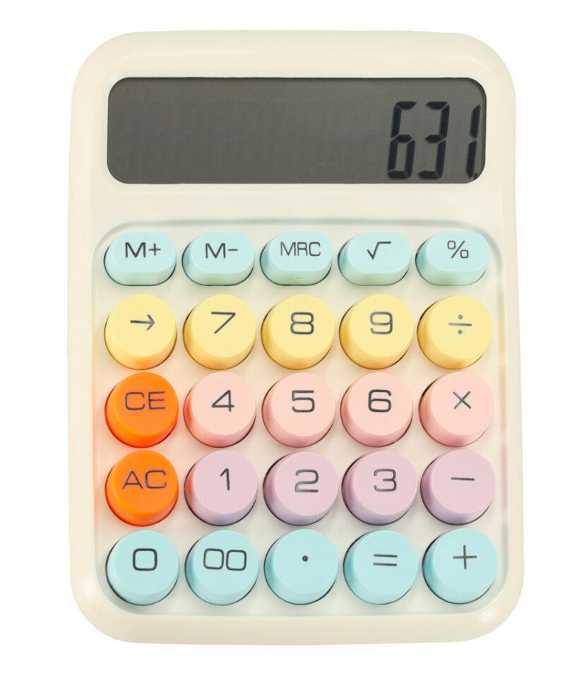 Ümarate nuppudega kompaktne kalkulaator