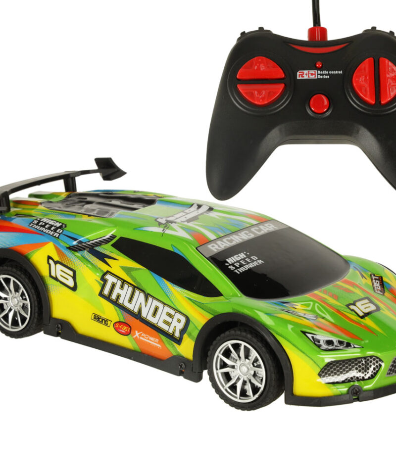 Zdaljuhitav sportauto LED-tuledega rohelises värvitoonis