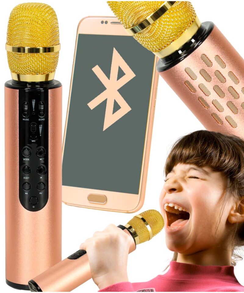 Kuldne karaoke mikrofon lastele