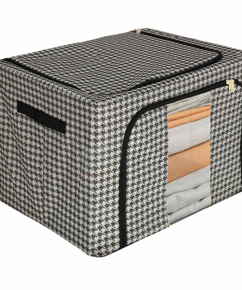 Voodipesu kott must-valge disainiga