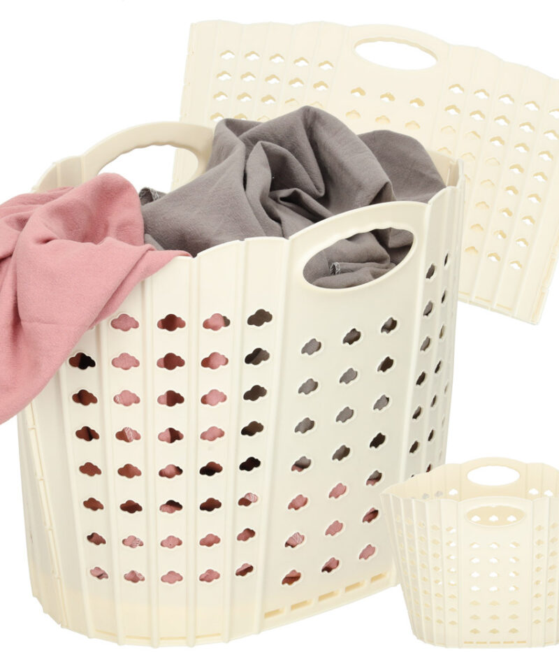 Kokkupandav pesukorv mugavate käepidemetega