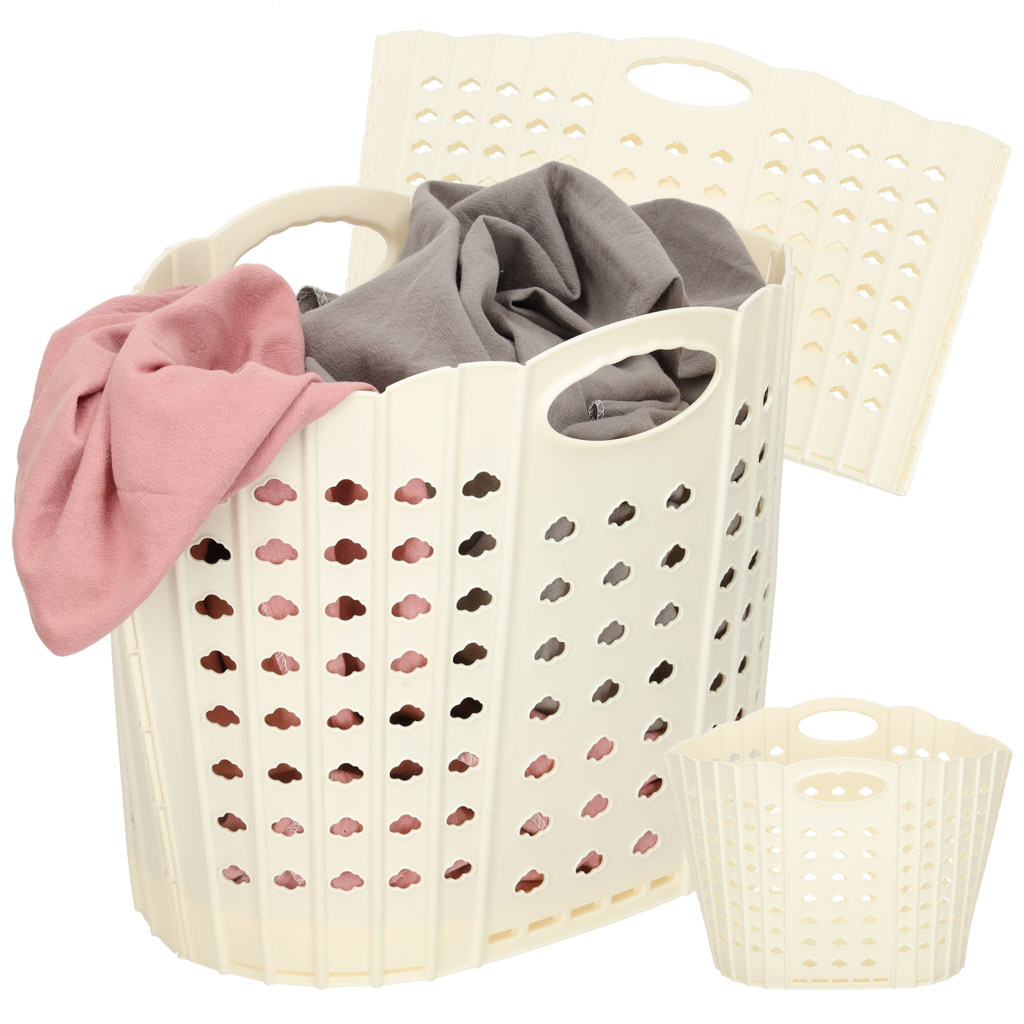 Kokkupandav pesukorv mugavate käepidemetega