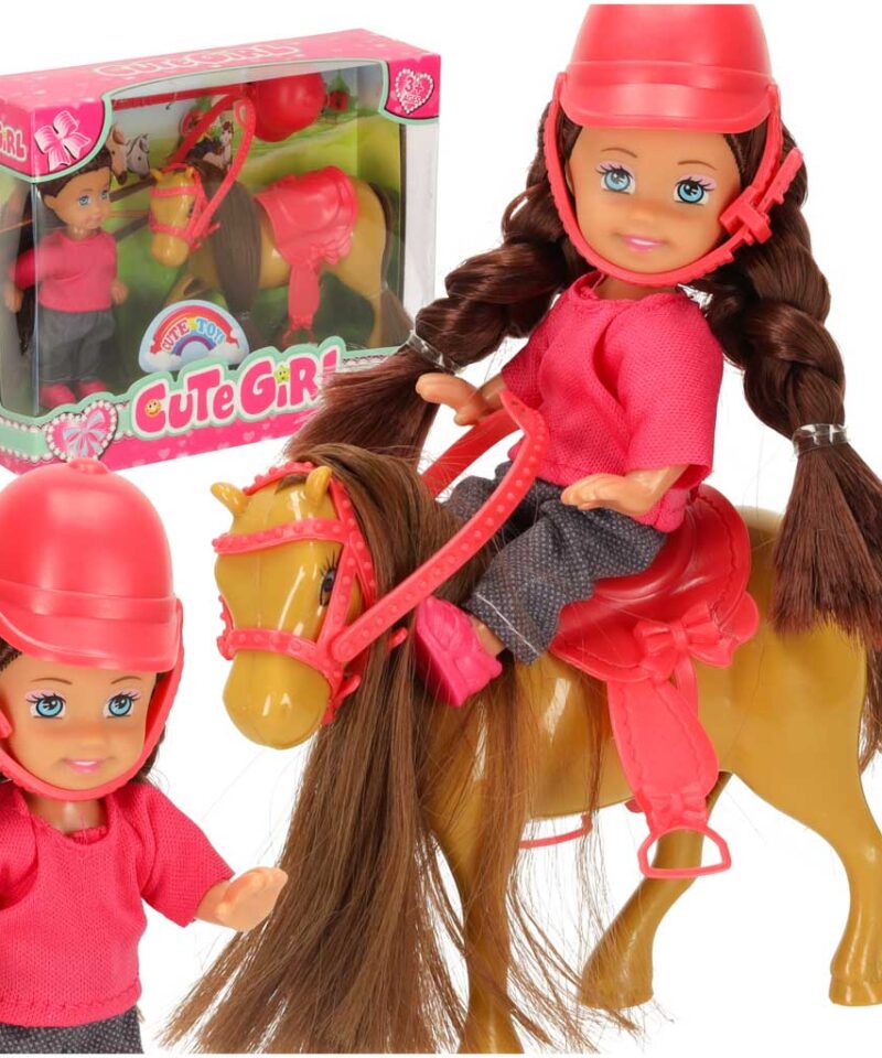 Laste mängukomplekt nukuga ja poniga