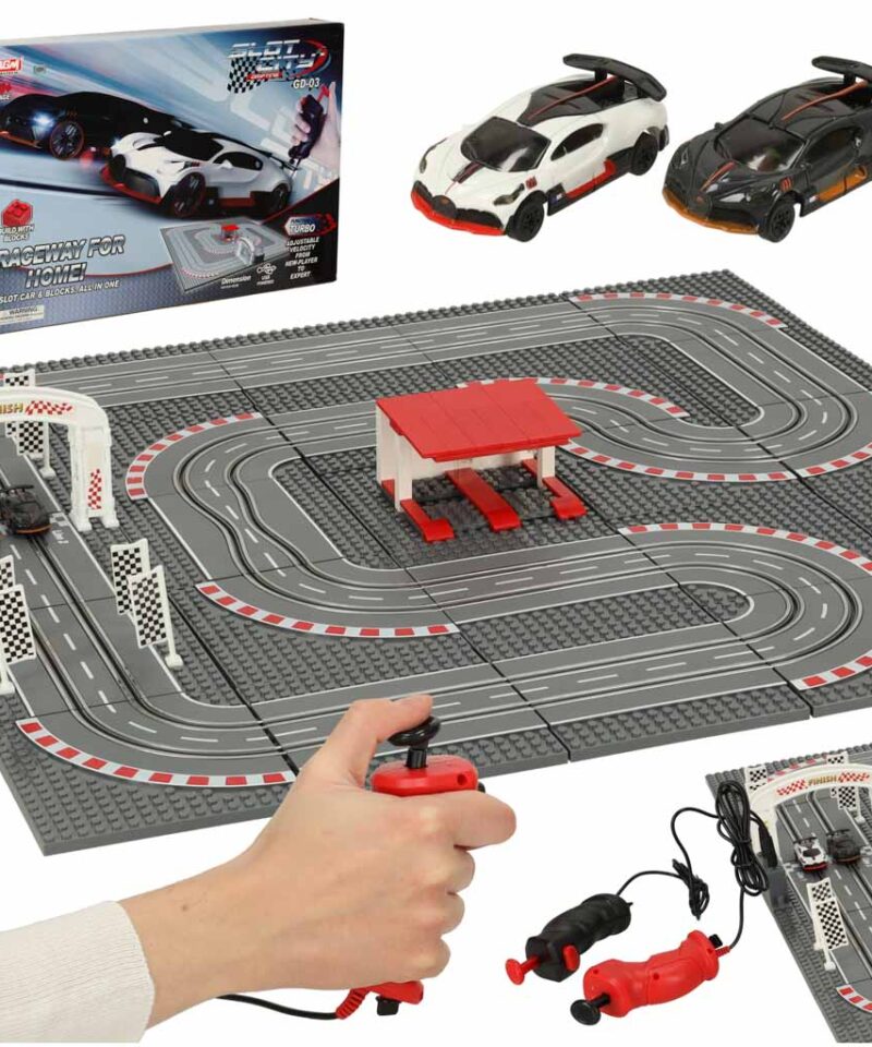 Elektriline võidusõidurada koos lasteautodega