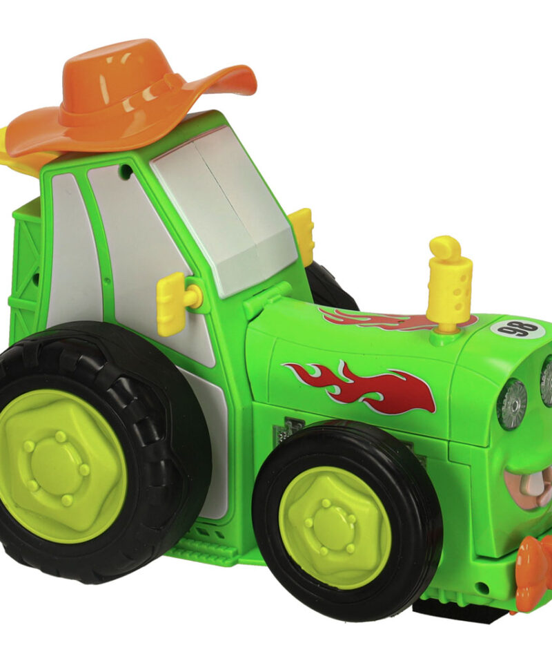 Lõbus hüppav puldiga traktor mänguaega