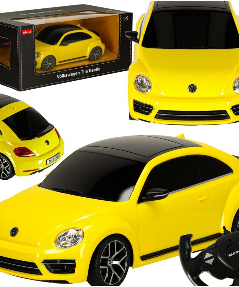 Kollane kaugjuhitav auto mängimiseks