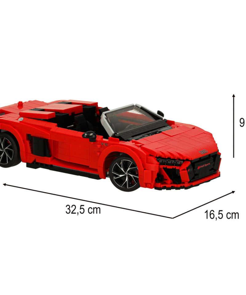 Realistlik sportauto mudel klotsidest