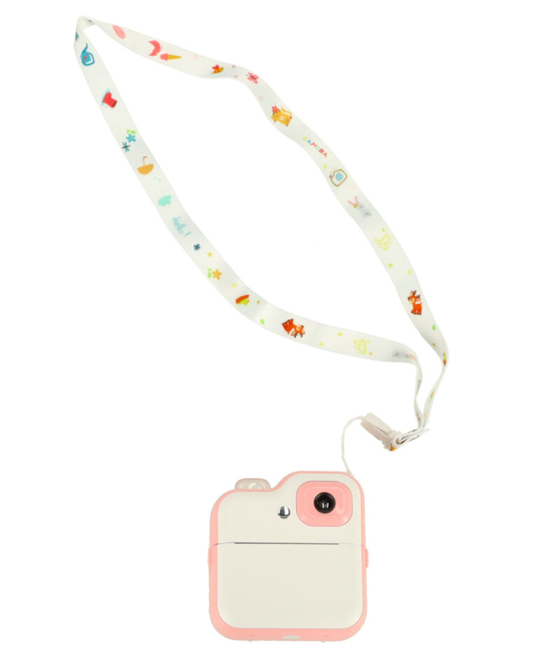 Roosa kaamera muusikamängija ja mängudega