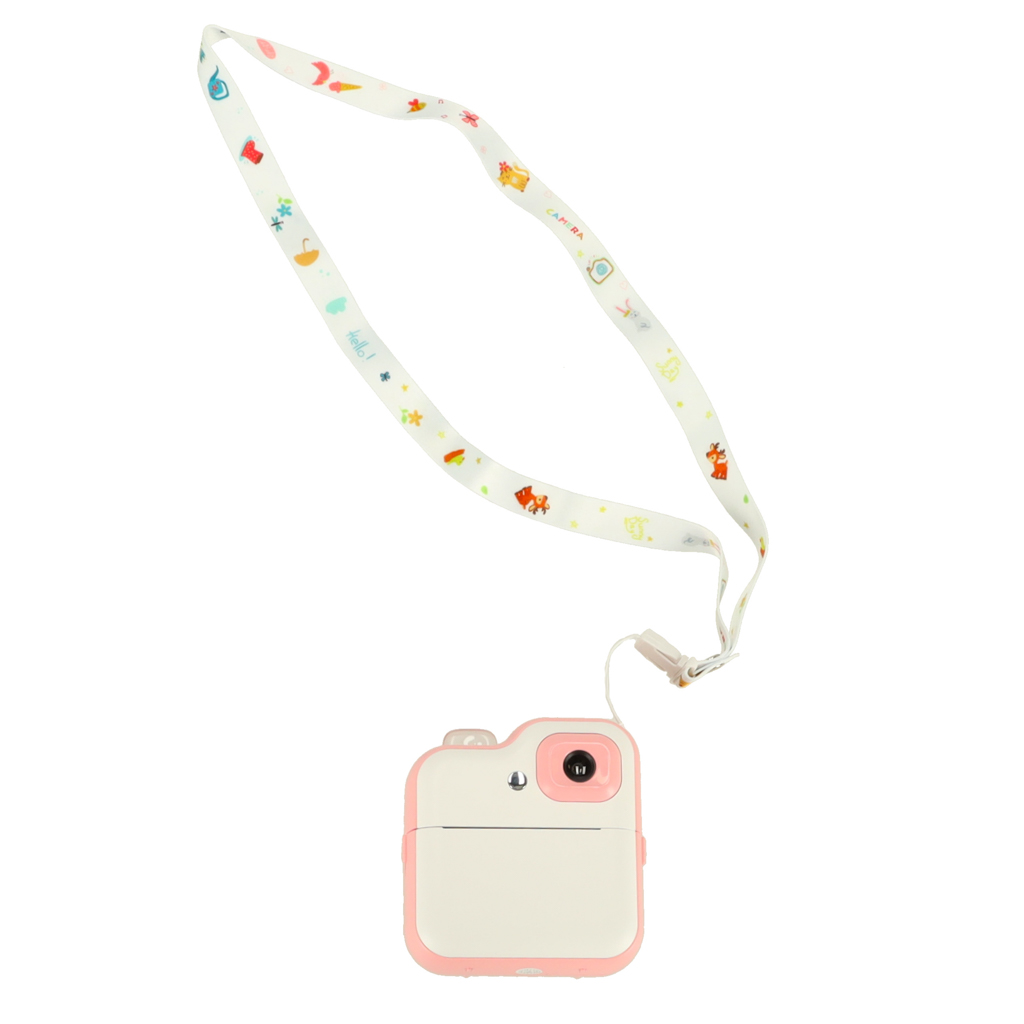 Roosa kaamera muusikamängija ja mängudega