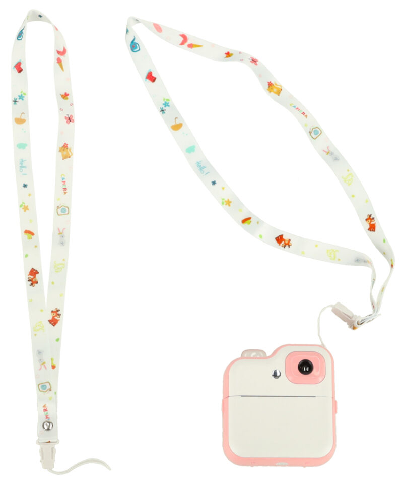 Roosa kaamera muusikamängija ja mängudega