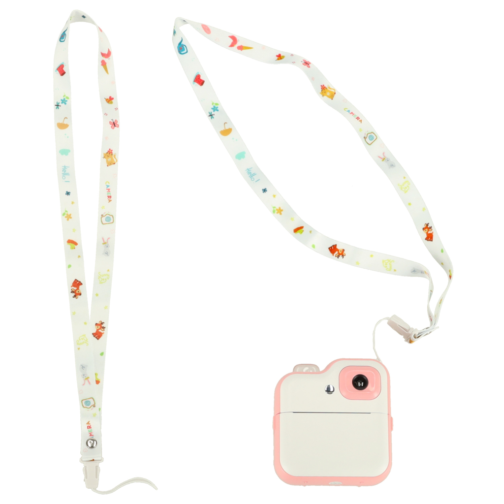 Roosa kaamera muusikamängija ja mängudega