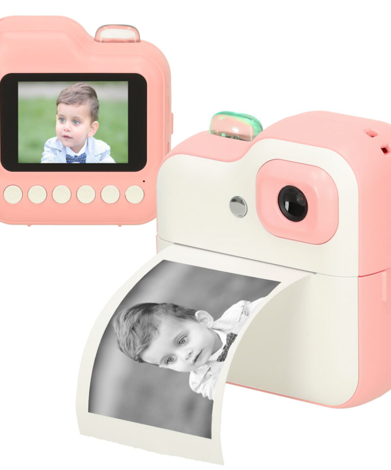 Roosa kaamera muusikamängija ja mängudega