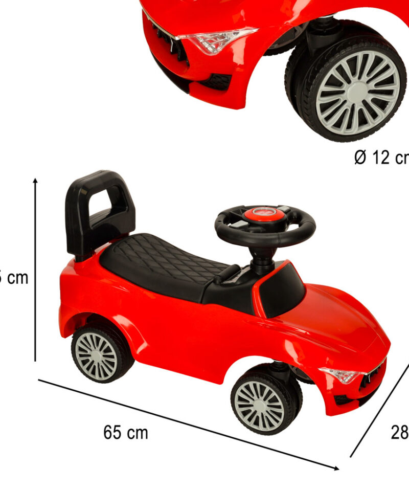 Helidega punane mänguauto