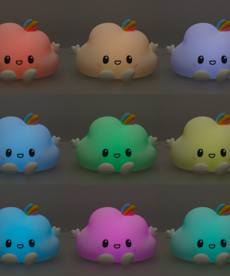 Hubane pilvekujuline öölamp lastele