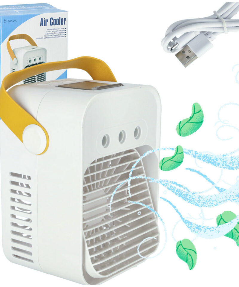 Kompaktne lauaventilaator veepaagiga töölaual