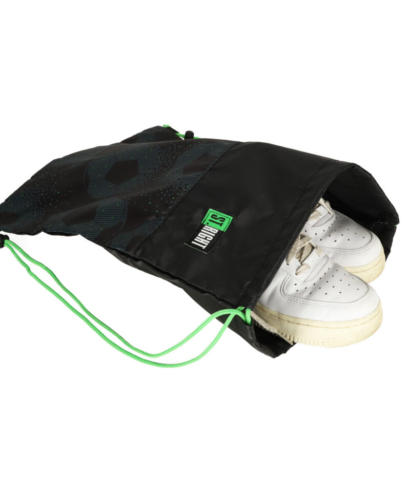 Kott jalgpallimustriga spordivarustusele