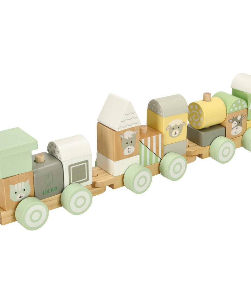 Lastele mõeldud puidust rongikomplekt