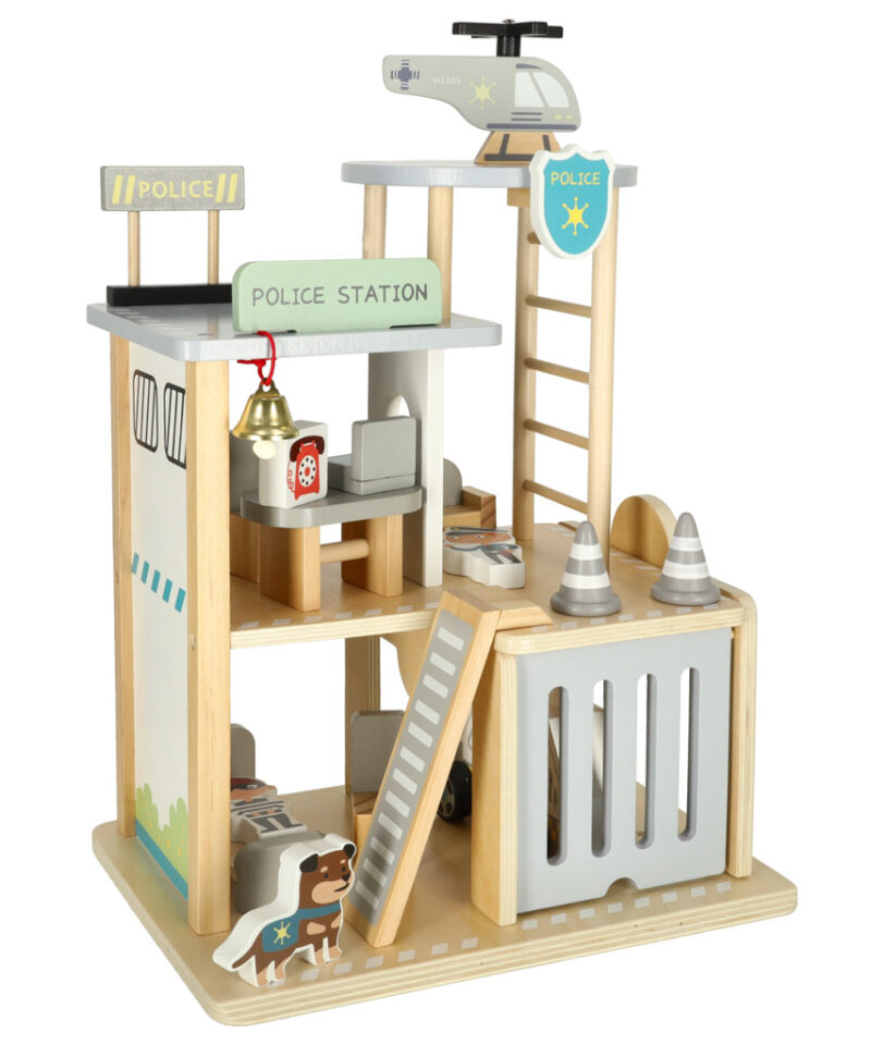 Puidust politseijaoskonna mängukomplekt lastele
