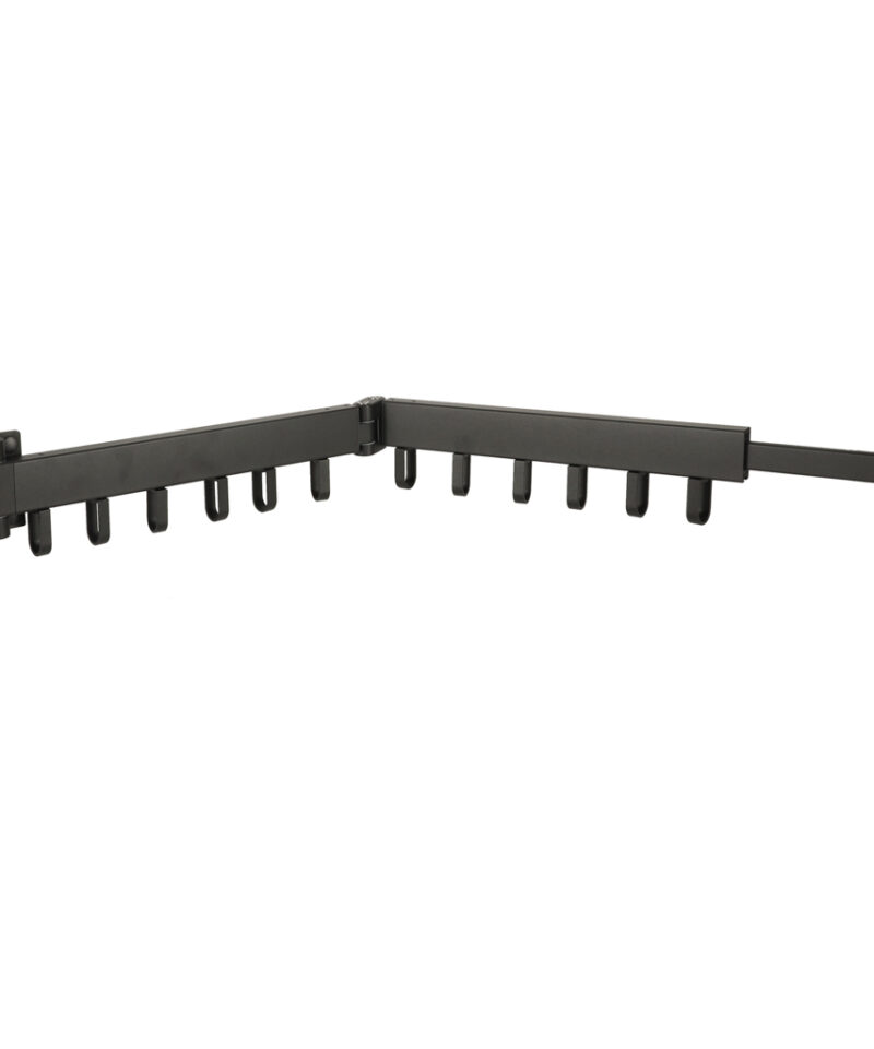 Kokkupandav seinapealne pesukuivati mustas viimistluses