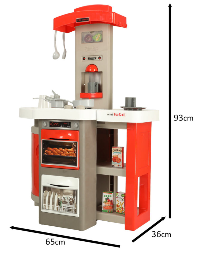 Stiilne mänguköök valge, halli ja punasega