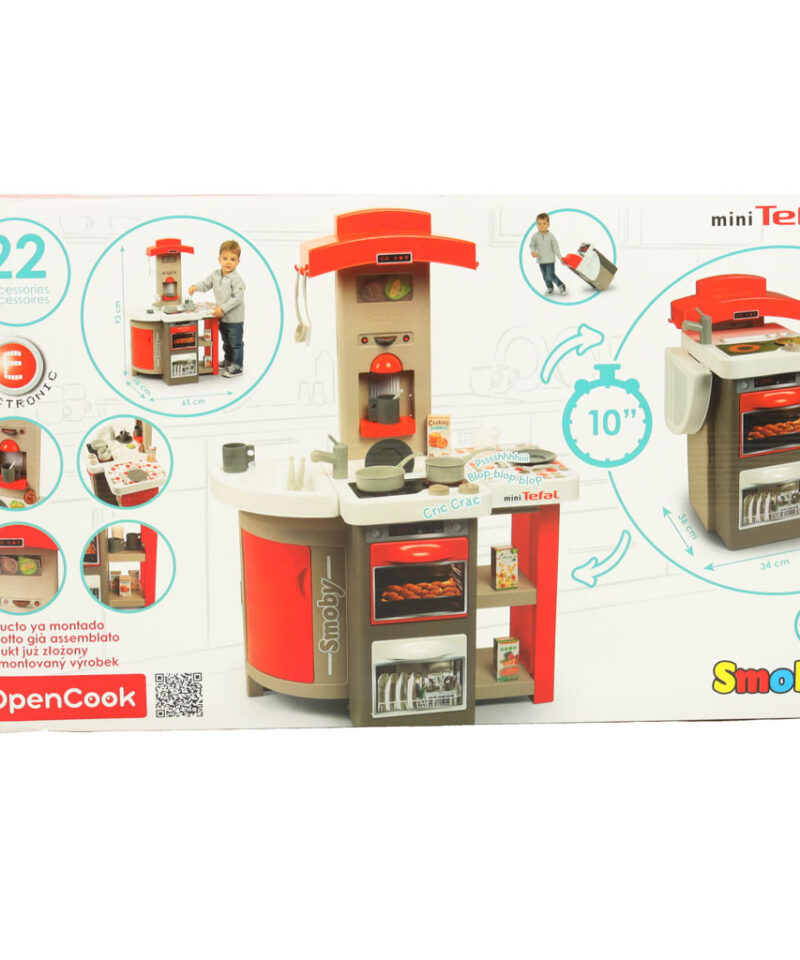 Stiilne mänguköök valge, halli ja punasega