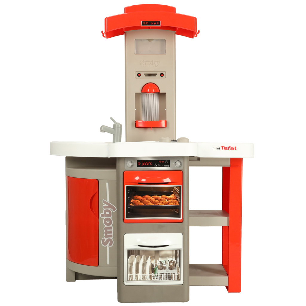 Stiilne mänguköök valge, halli ja punasega