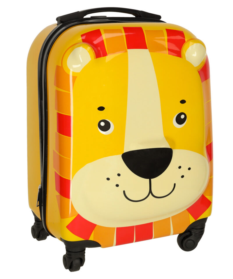 Laste kohver lõviga eesvaates