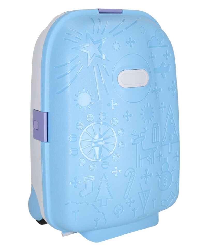 Laste sinine reisikohver LED-ratastega