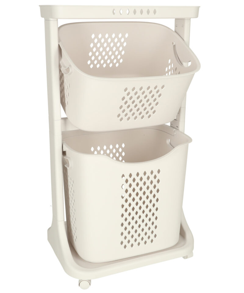 Ratastel kahekordne hoiukorv kodus