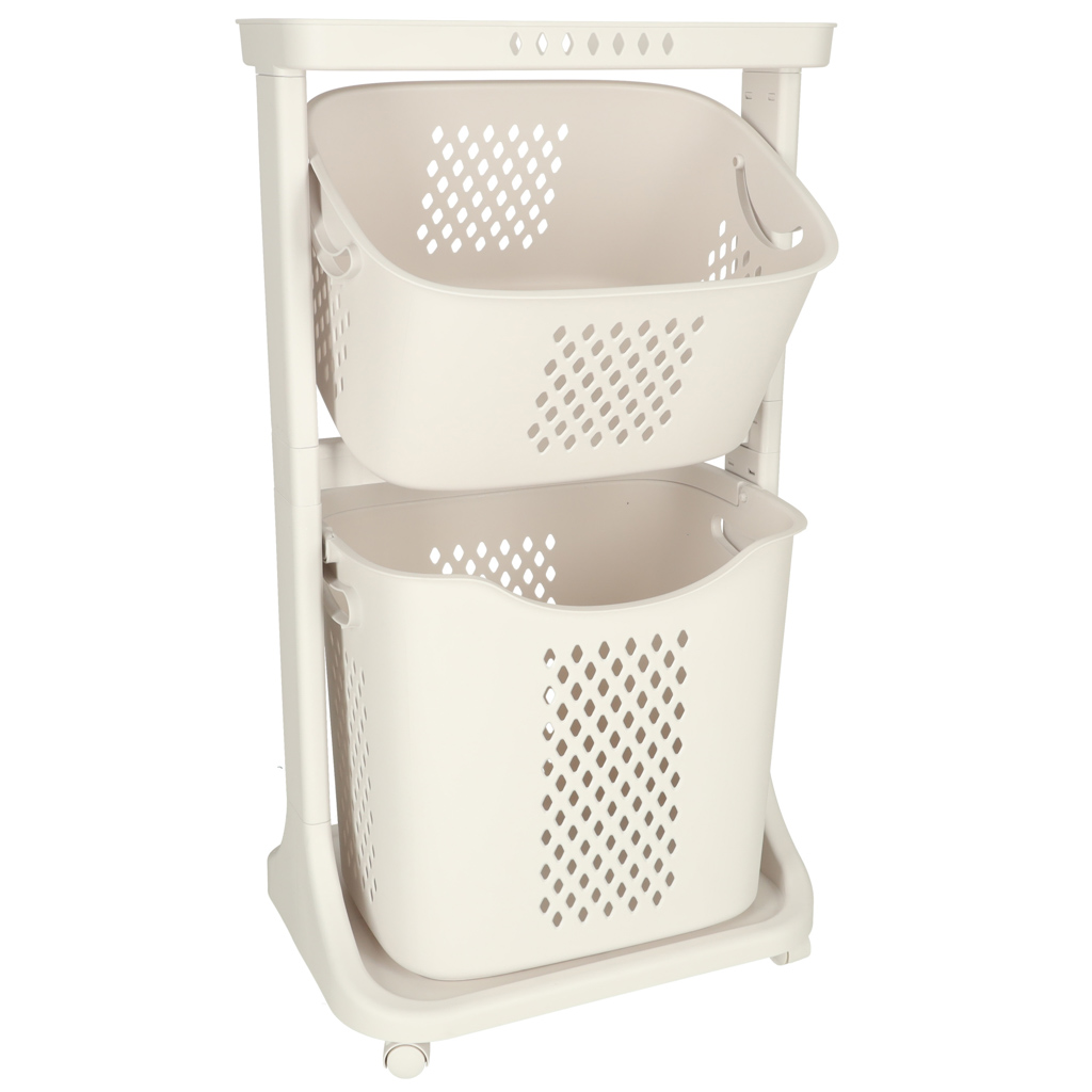 Ratastel kahekordne hoiukorv kodus