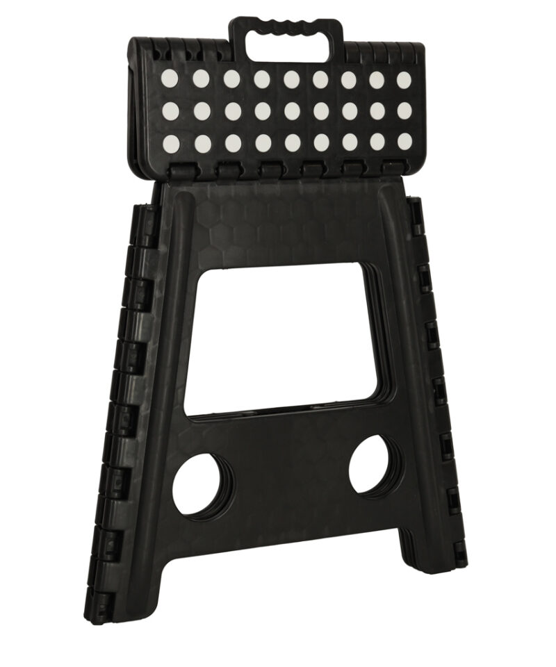 Kokkupandav libisemisvastane taburet musta värvi