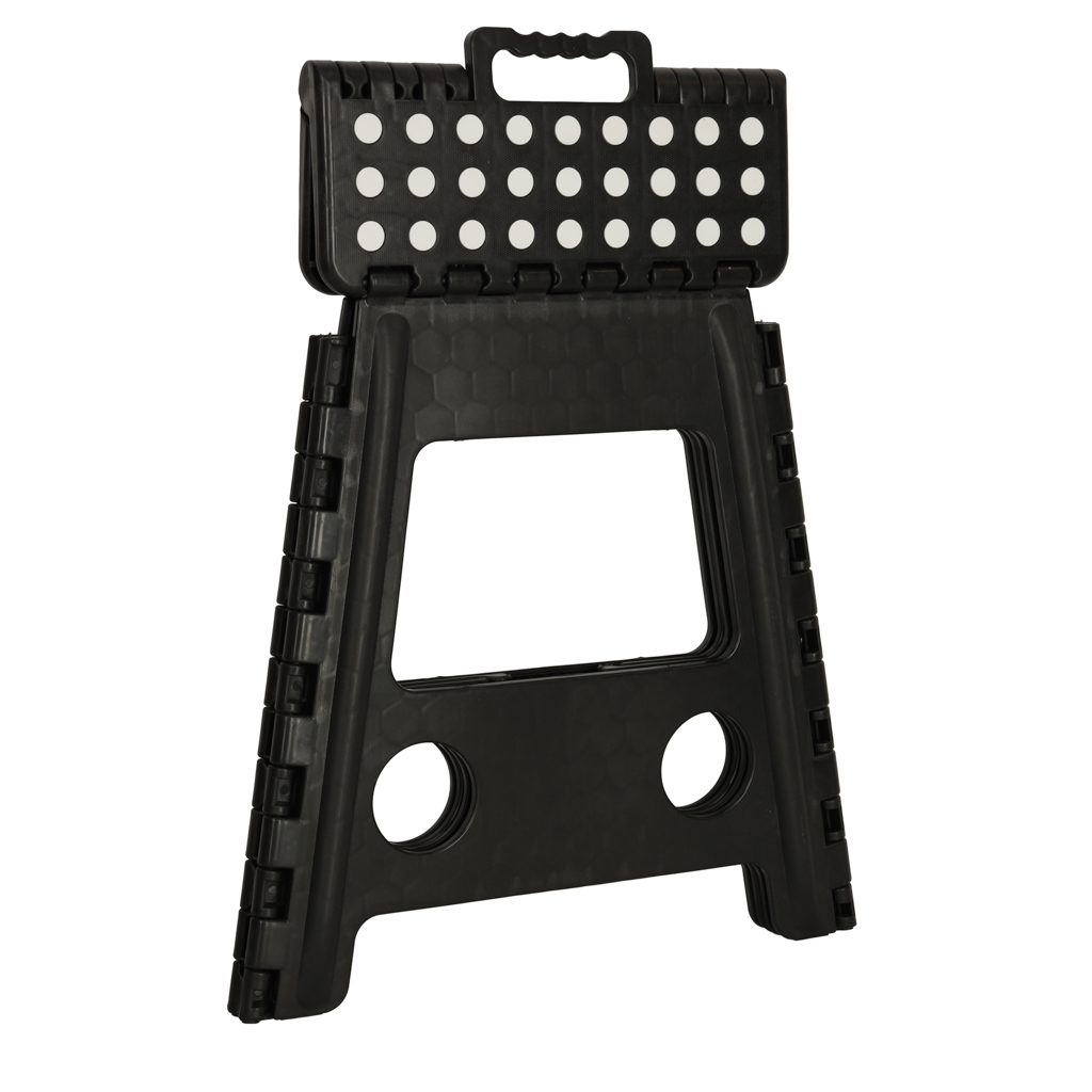 Kokkupandav libisemisvastane taburet musta värvi