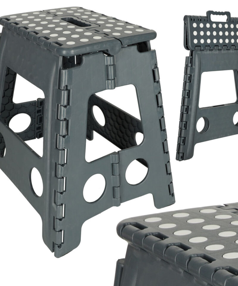 Kokkupandav taburet tumehallist plastikust