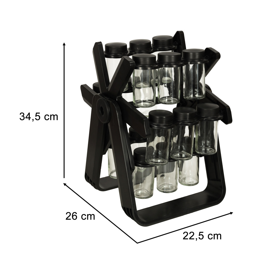 Klaasist purkidega vürtsihoidja