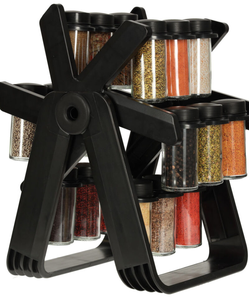 Klaasist purkidega vürtsihoidja