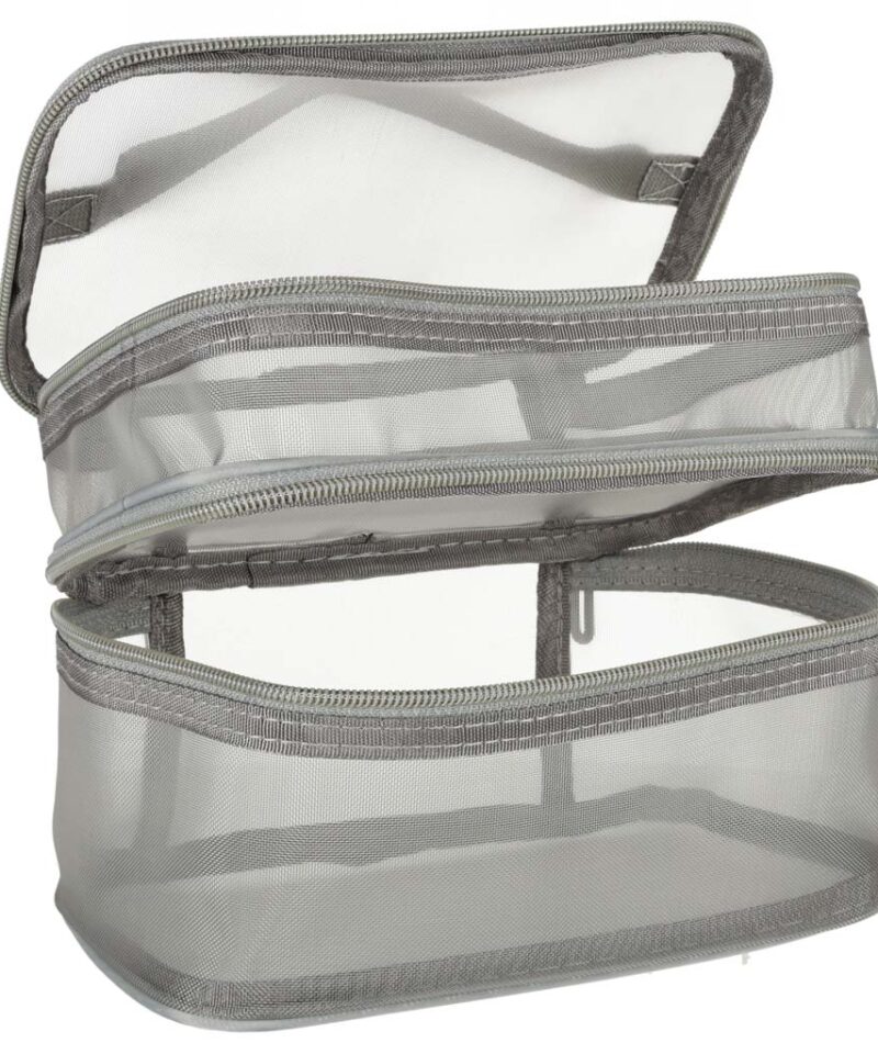 Kahekordne sahtlisüsteemiga kosmeetikakott