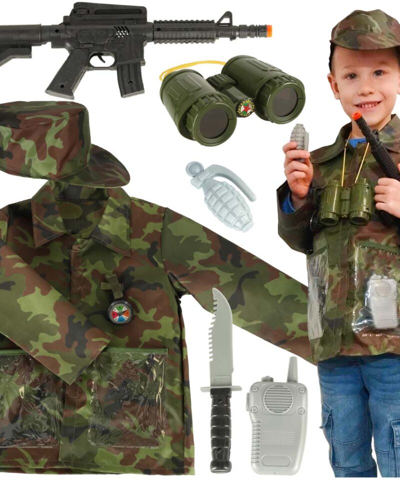 Takjakinnitustega sõdurikostüüm