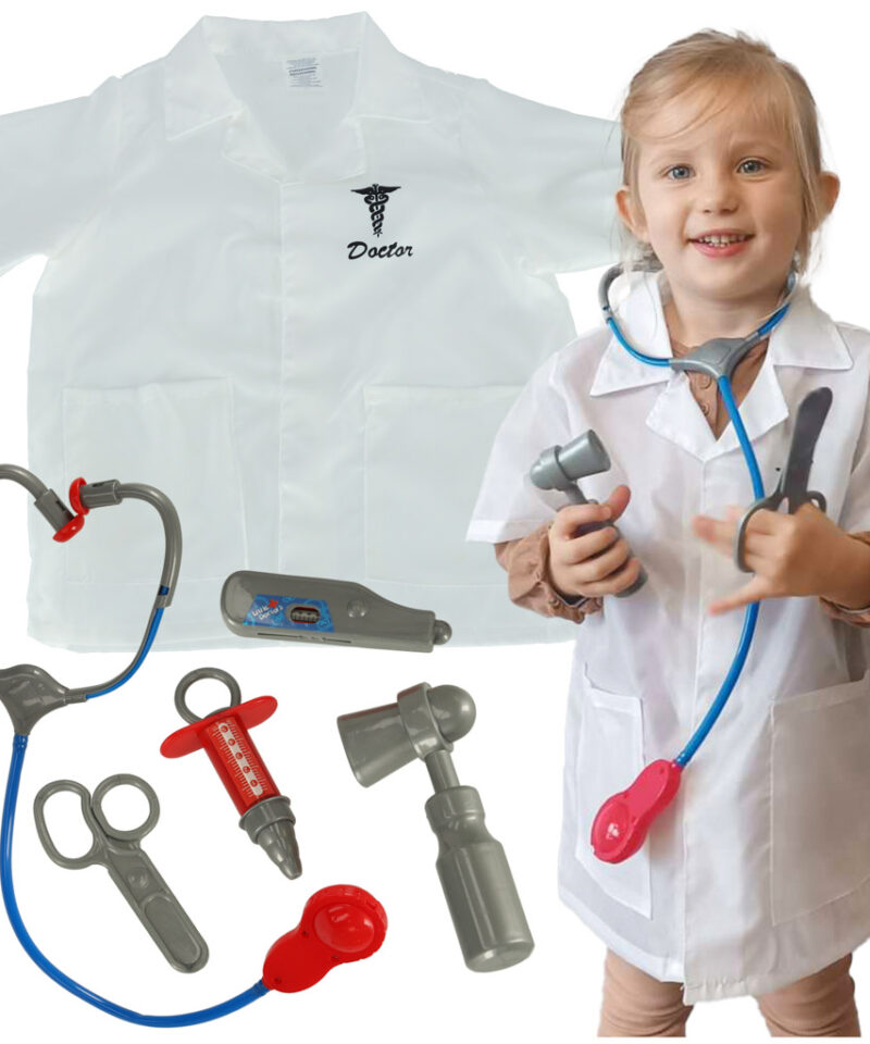 Stetoskoop ja süstal laste kostüümis
