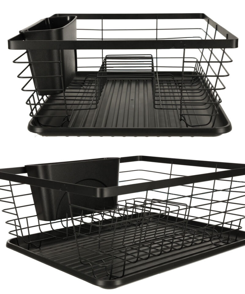 Elegantne must nõudekuivatusrest