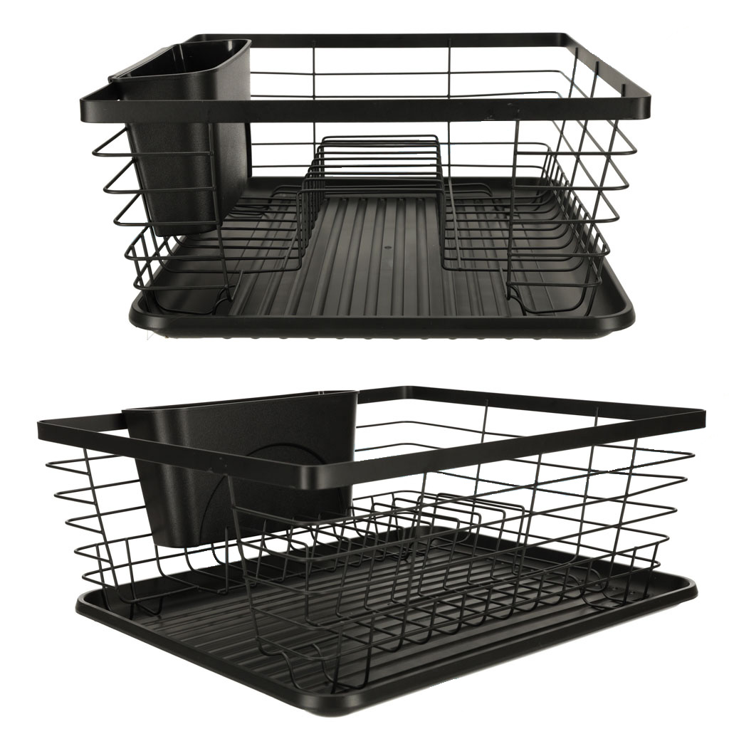 Elegantne must nõudekuivatusrest