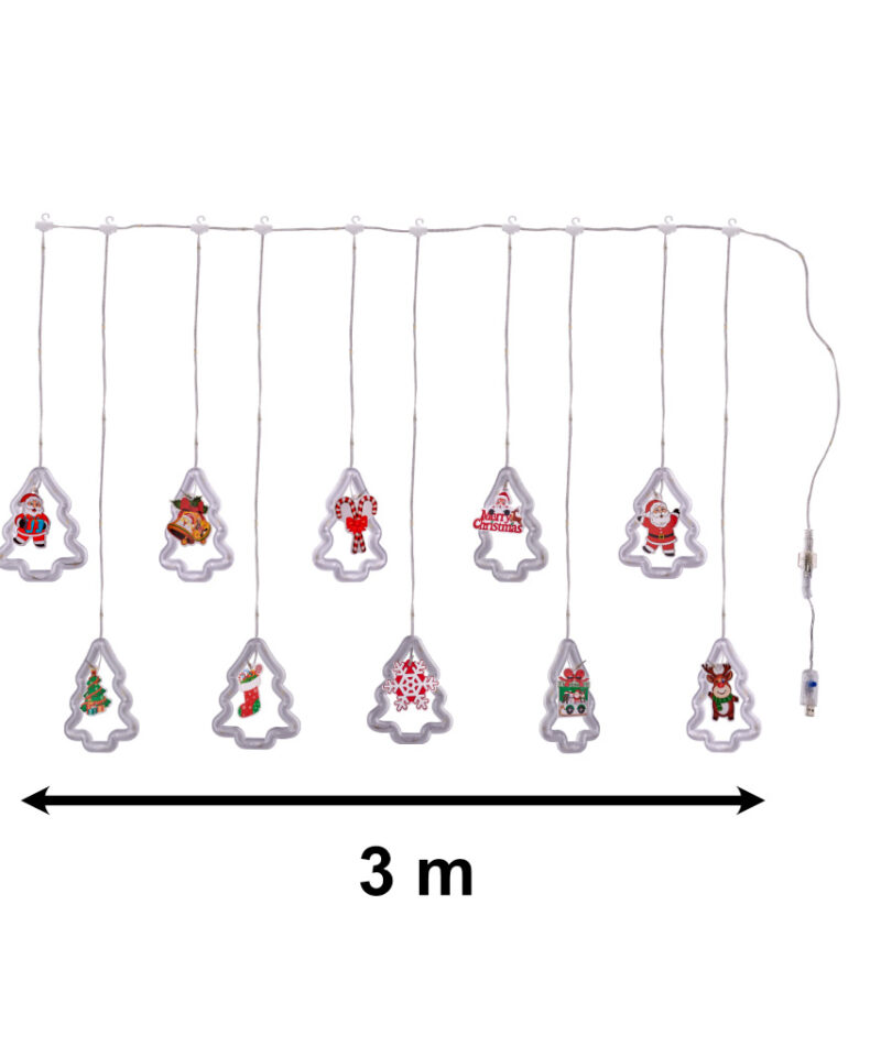 Jõuluteemaline LED valguskardin kingituseks