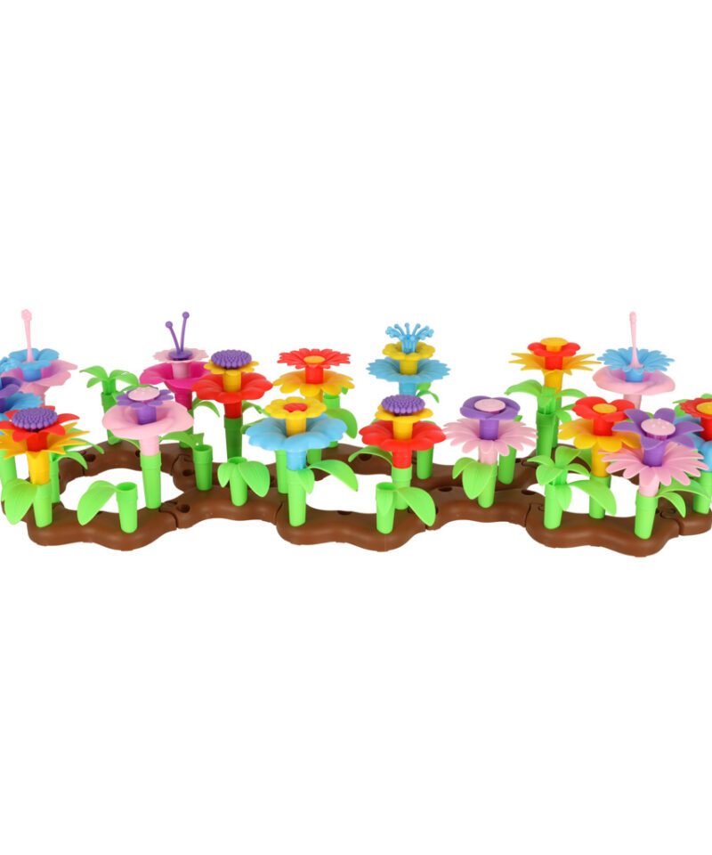 Kaunis lilleaed ehitusklotsidest